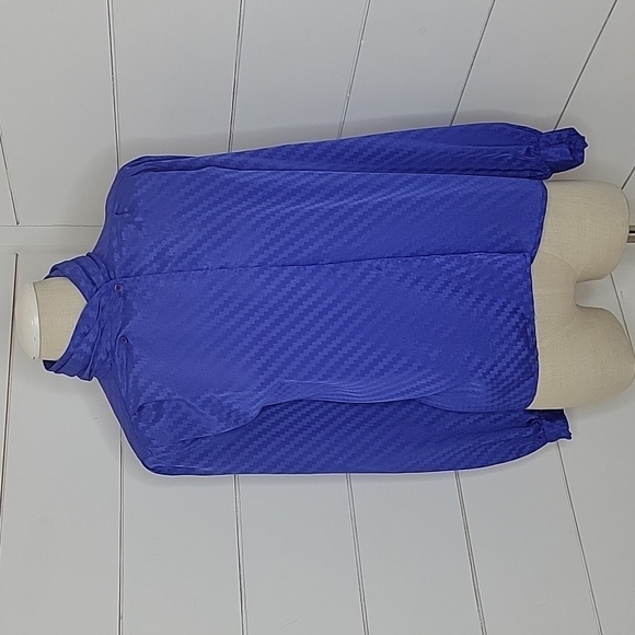 VINTAGE 80s/90s Anne Klein size 12 royal blue blouse - Picture 1 of 6